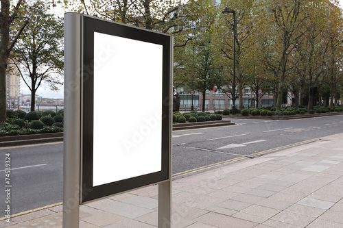 Canvas Print Blank billboard in bus stop