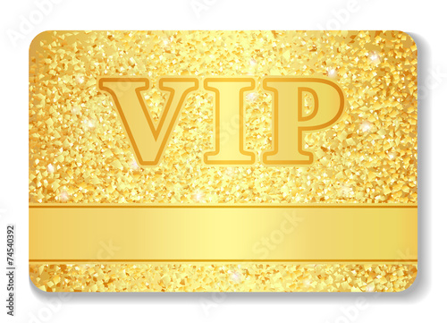 VIP club card composed from golden glitters