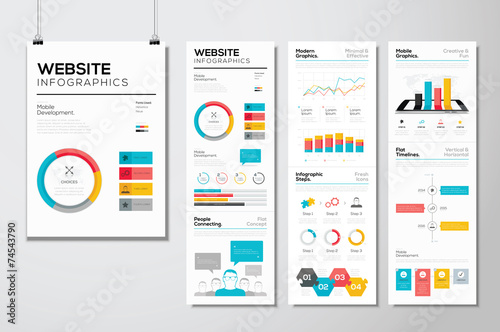 Flat web design & website infographics business vector elements