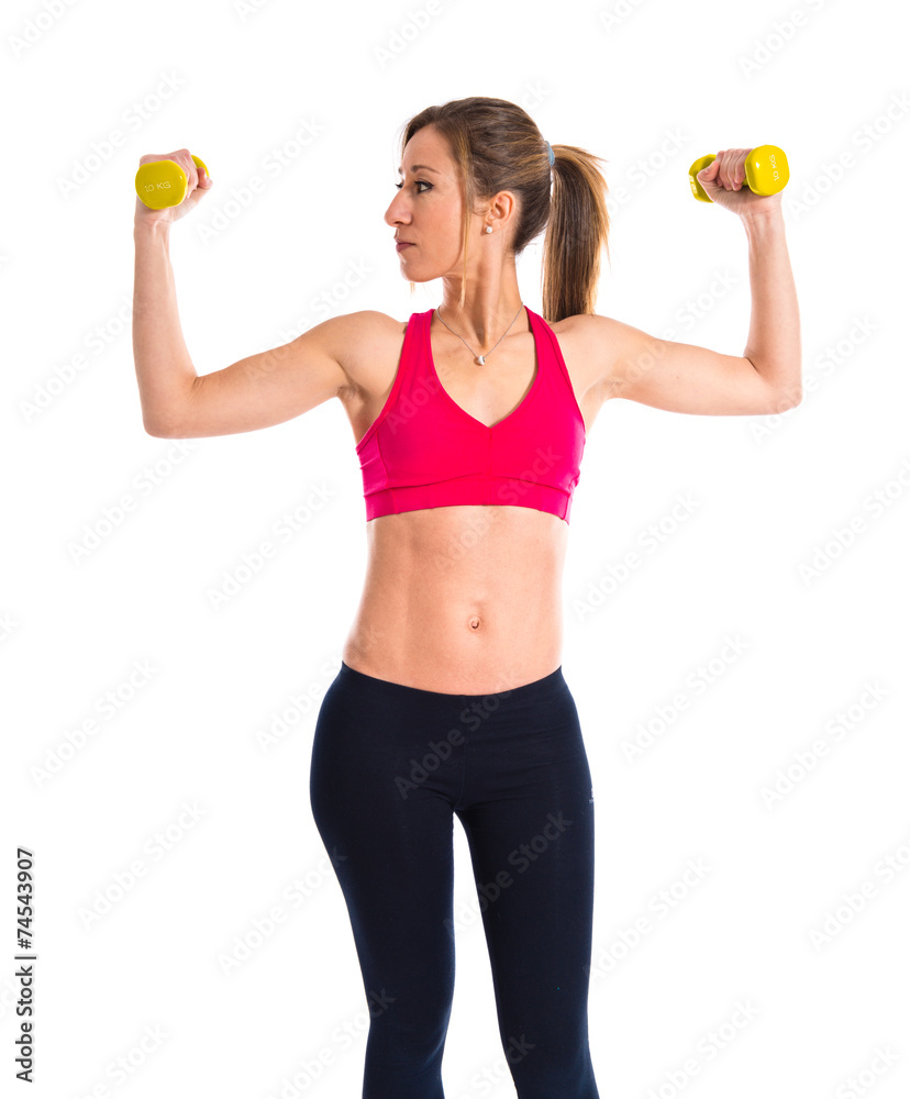Sport woman doing weightlifting Sport woman doing weightlifting