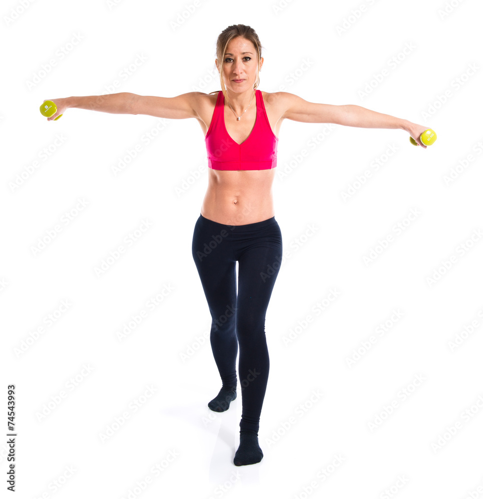 Sport woman doing weightlifting Sport woman doing weightlifting