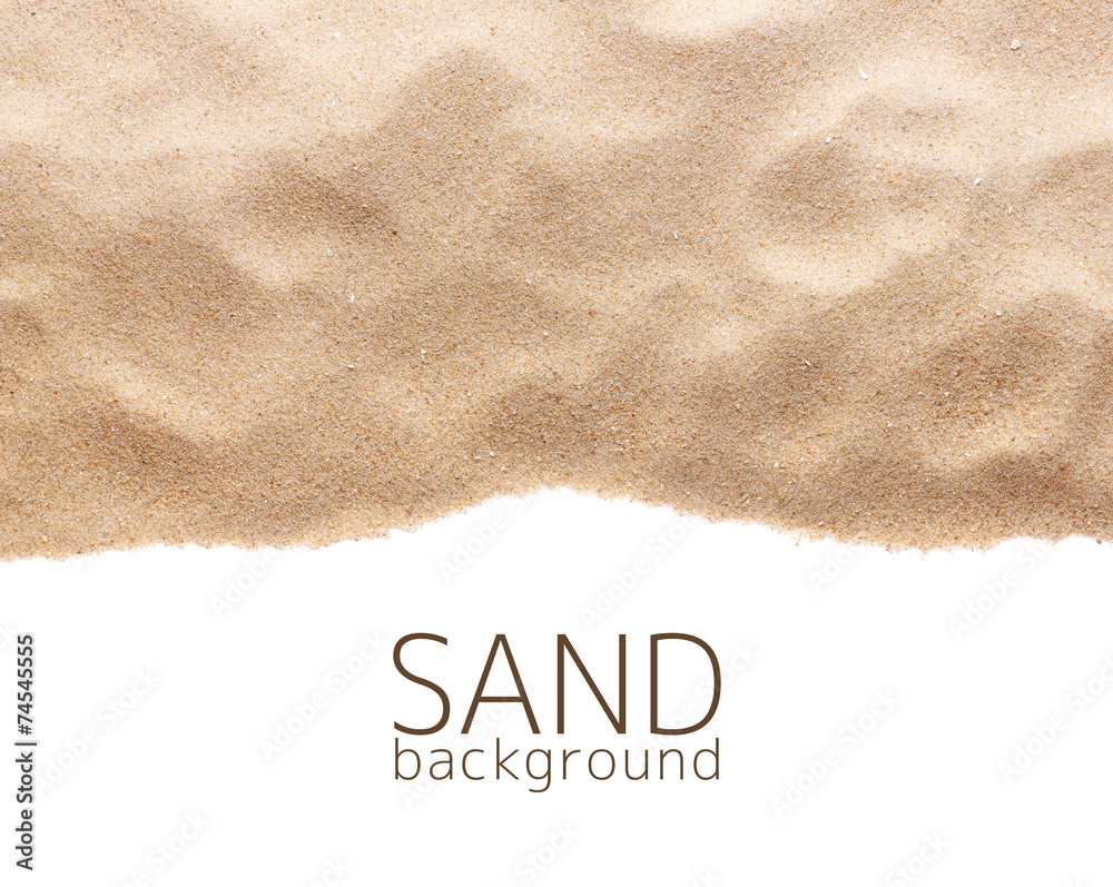 The sand scattering isolated on white background - obrazy, fototapety, plakaty 