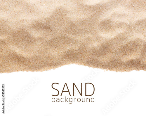 The sand scattering isolated on white background