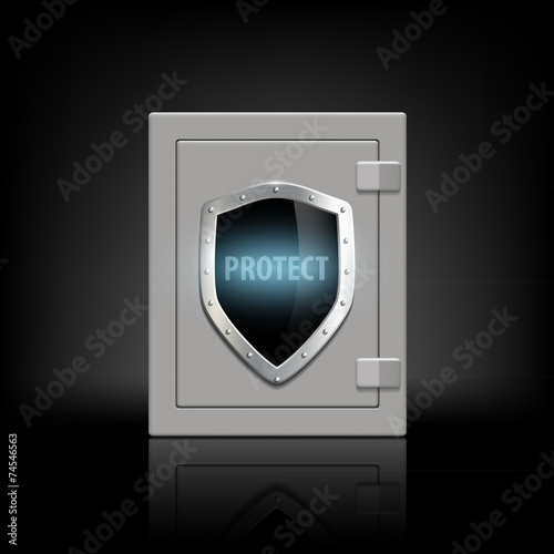 metal safe with a shield