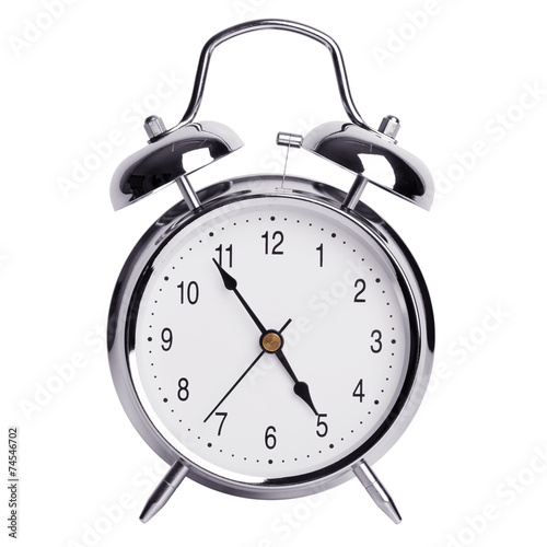 Five minutes to five on an alarm clock