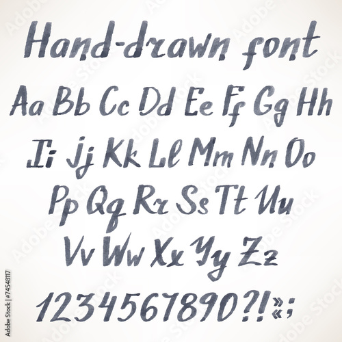 gray hand-drawn font