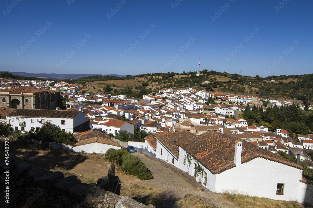 View of the beautiful village of Aracena, Spain.