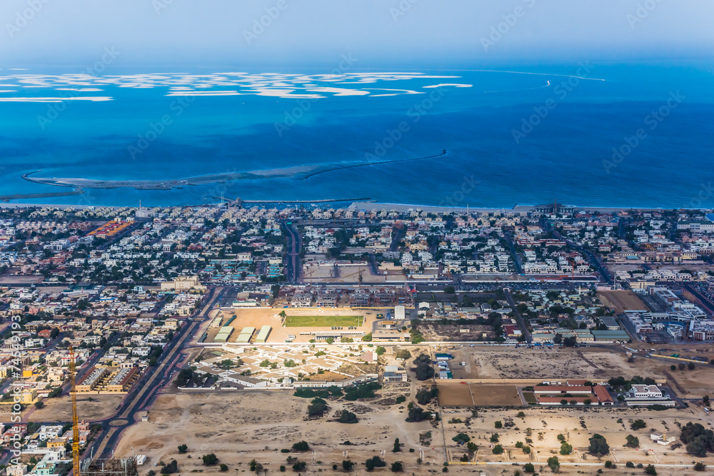 View on World Islands, an artificial archipelago in Dubai