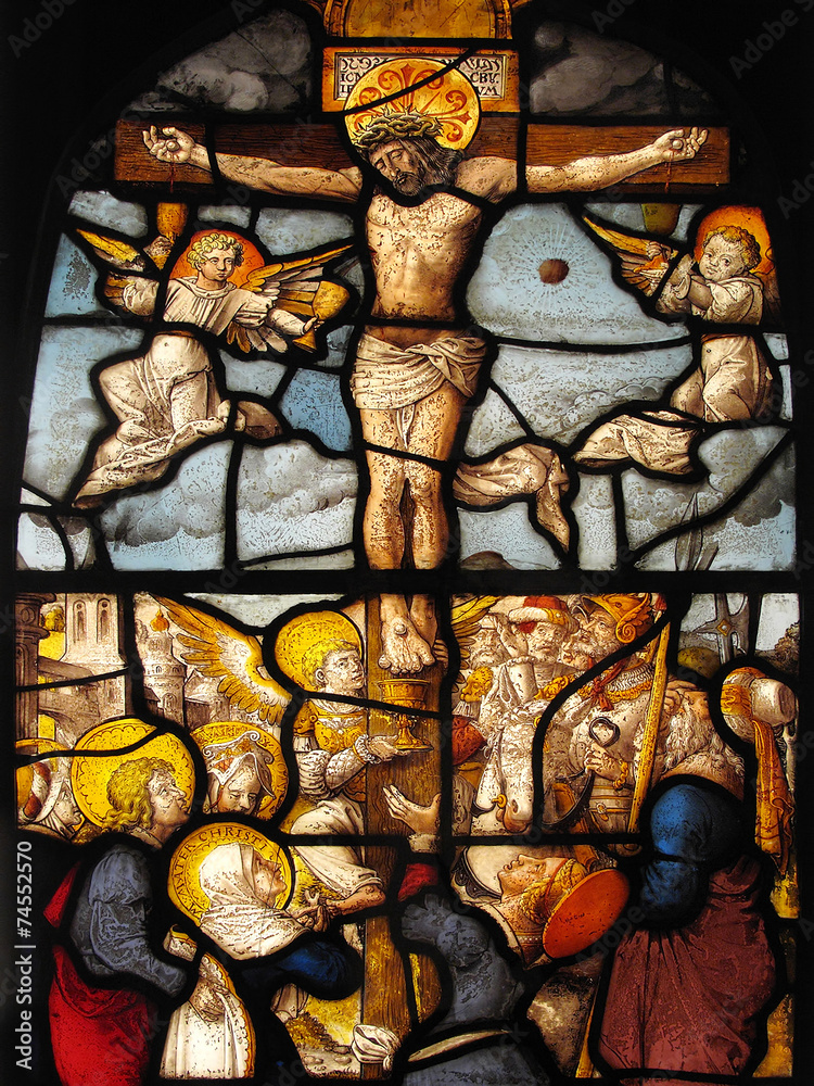 The Crucifixion, stained glass window