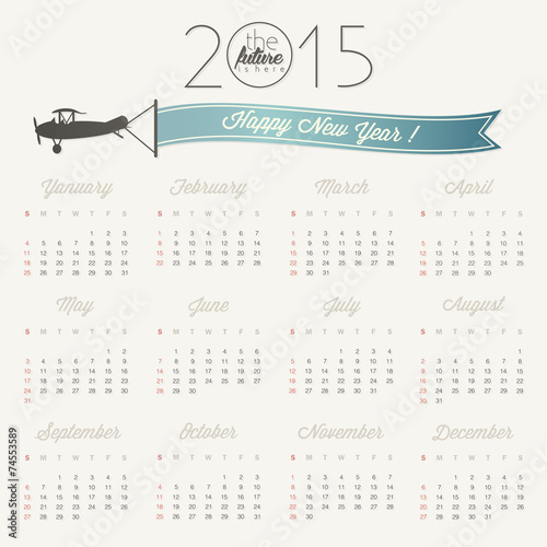 Vector abstract calendar 2015
