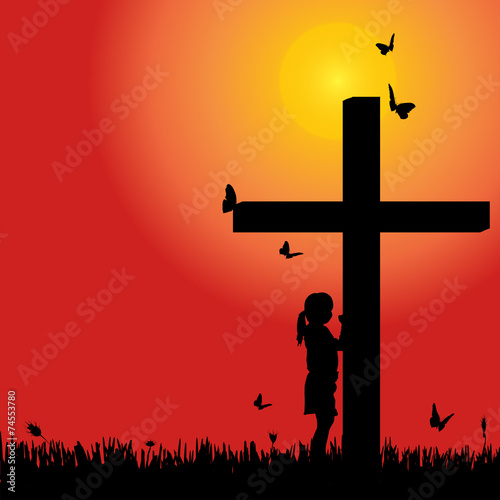 Vector silhouette girl.