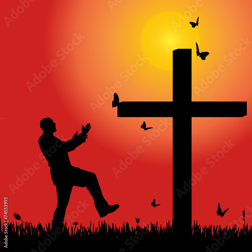 Vector silhouette  of man.