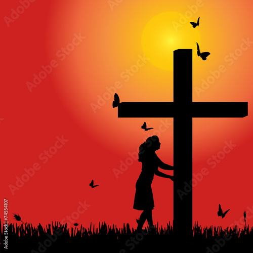 Vector silhouette  of woman.