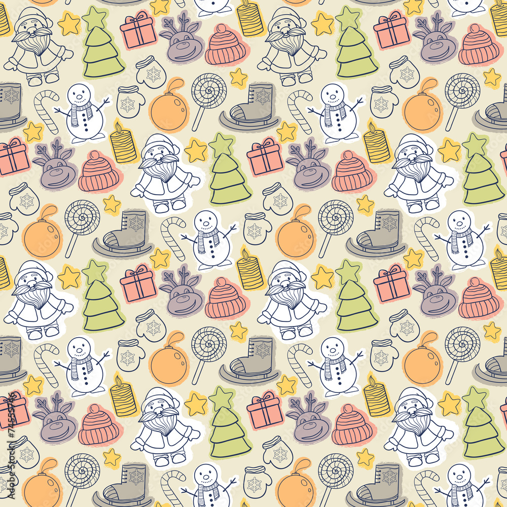Happy New Year and Merry Christmas pattern Happy New Year and Merry Christmas pattern
