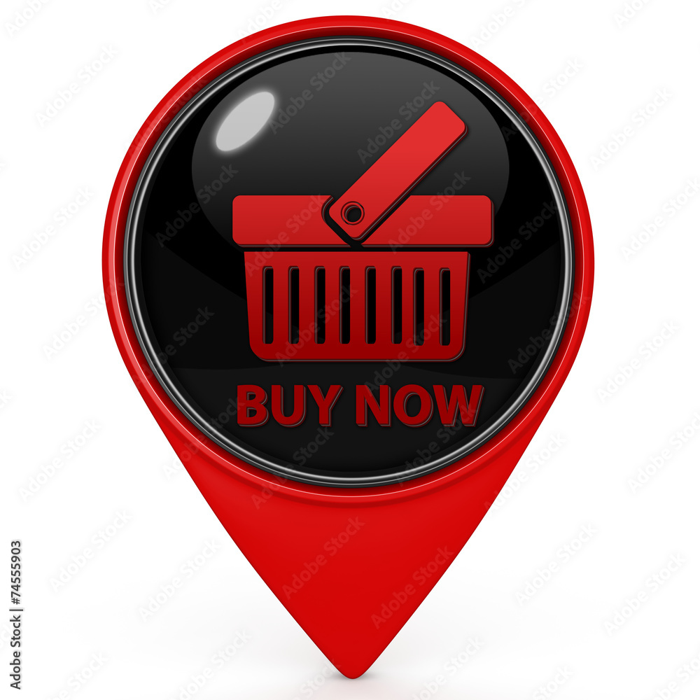 Buy now pointer icon on white background Buy now pointer icon on white background
