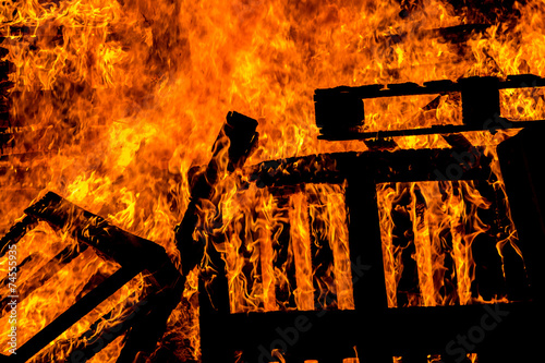 Valokuva Burning of wood pallets