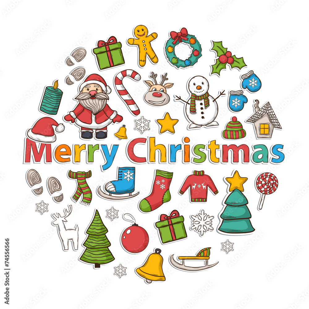 Fototapeta premium Christmas set