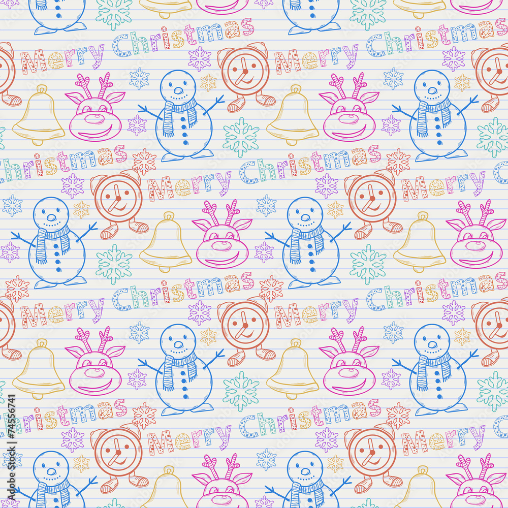 Abstract seamless colorful Merry Christmas pattern Abstract seamless colorful Merry Christmas pattern