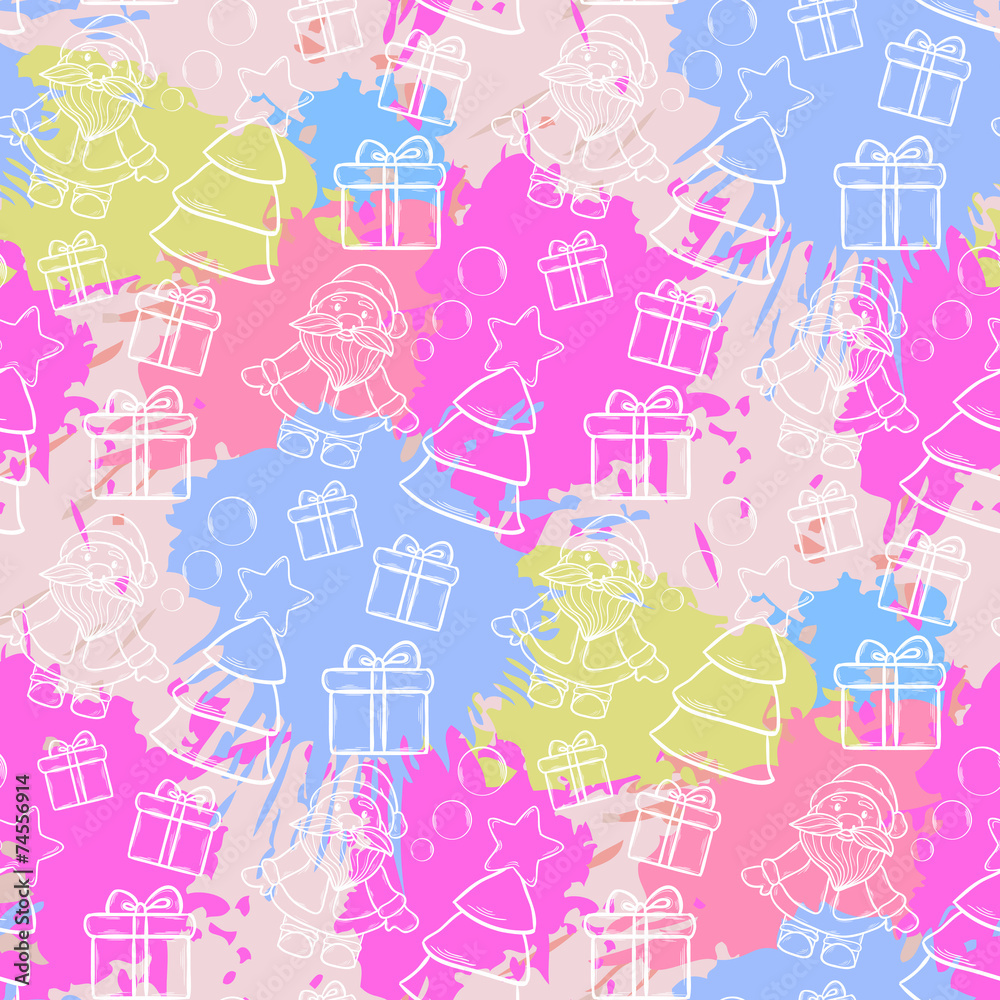 Abstract seamless Christmas pattern