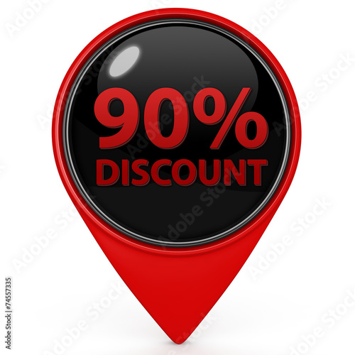 Discount ninety percent pointer icon on white background Free Download Discount ninety percent pointer icon on white background - GFXLoad