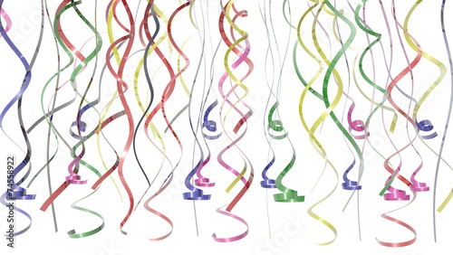 Party background with color ribbons photo