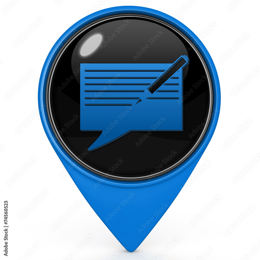 new message pointer icon on white background