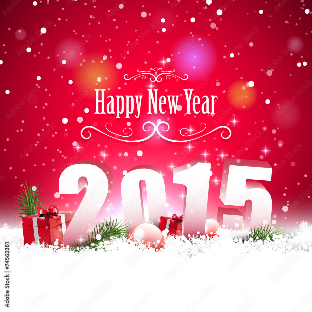 2015 Happy New Year - obrazy, fototapety, plakaty 