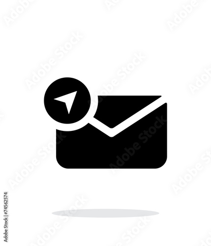 Location mail icon on white background.