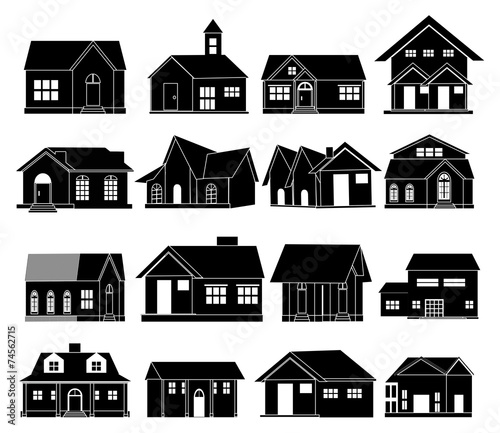 House real estate icons set