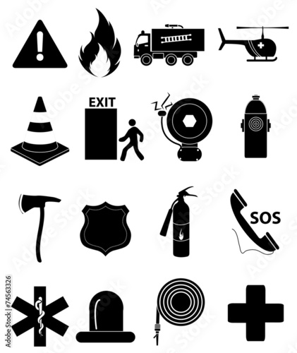 Emergency icons set