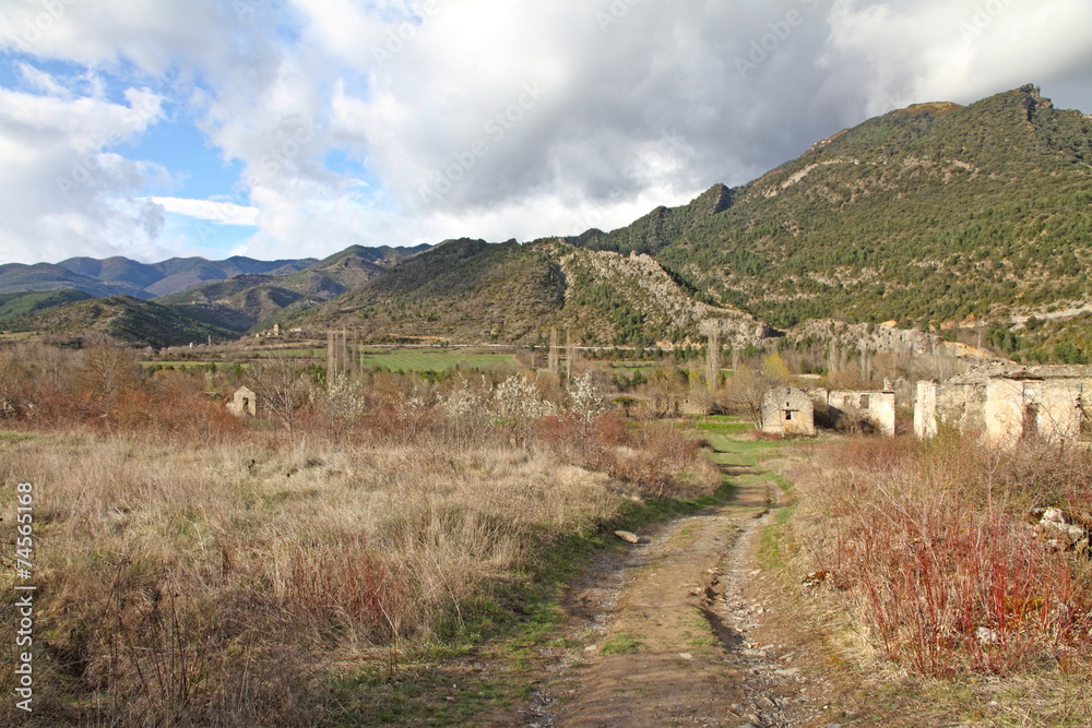 Landscape in Janovas Huesca Pyrenees Aragon Spain