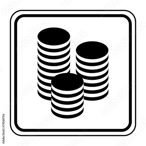 Logo argent. Pièces. Monnaie.