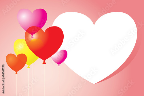 Heart-Shaped Balloons Background and Frame
