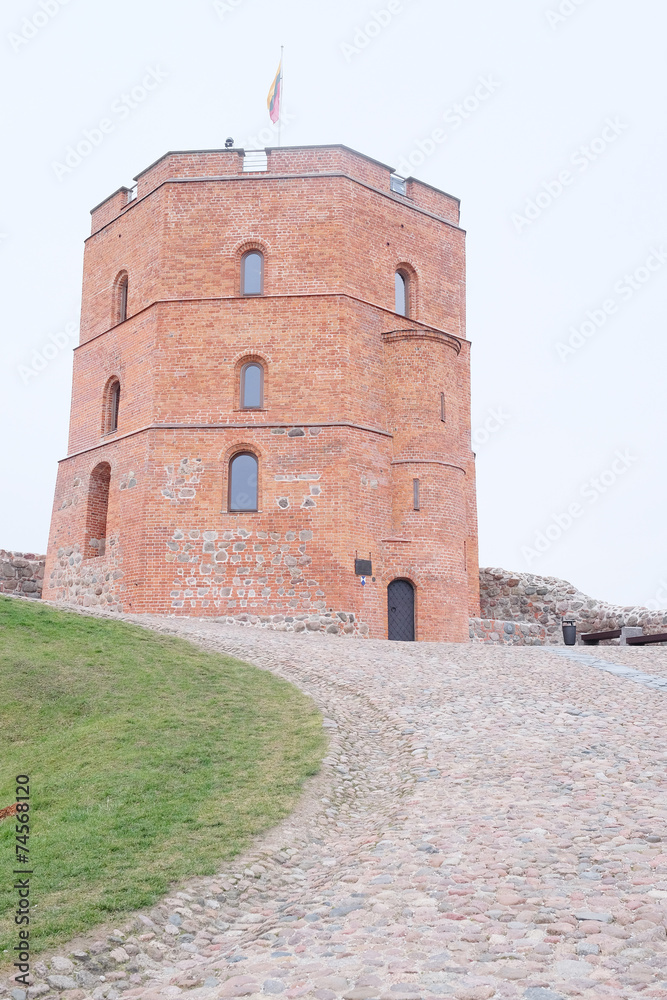 VILNIUS,LITHUANIA, November 17, 2014: Tower of Gediminas, symbol
