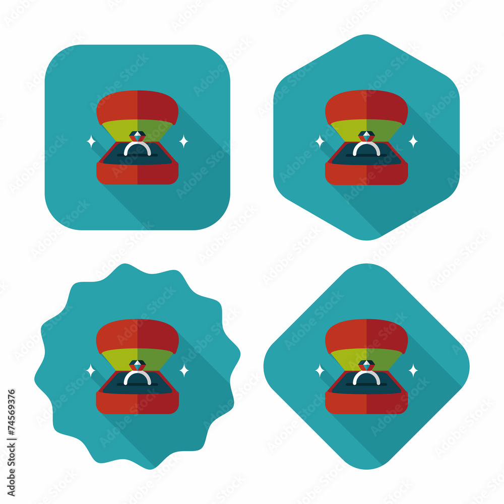 Propose diamond ring flat icon with long shadow,eps10 Propose diamond ring flat icon with long shadow,eps10