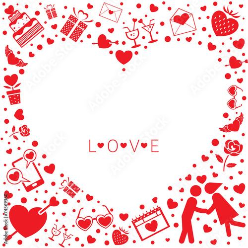 Love Icons Objects Border, Frame