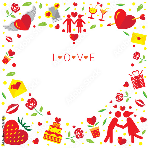 Love Icons Objects Border, Frame