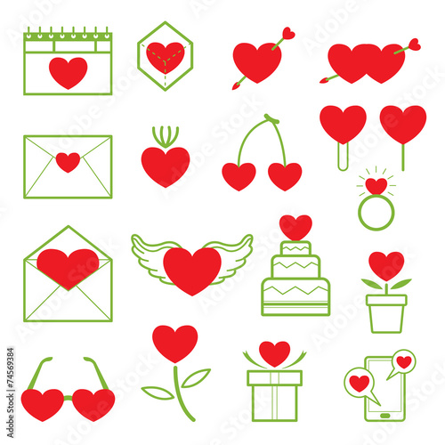 Line Icons Set : Love Objects