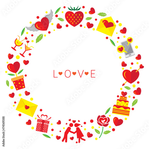 Love Icons Objects Wreath