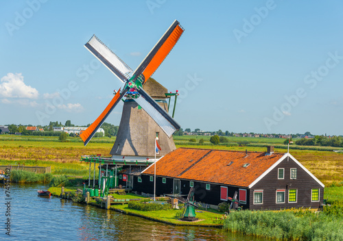 Canvas Print windmill amsterdam