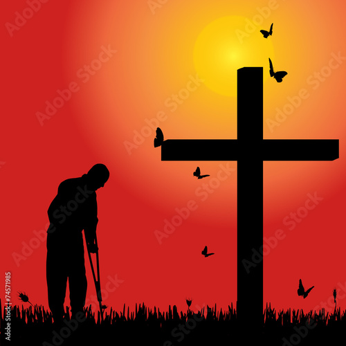 Vector silhouette  of man.