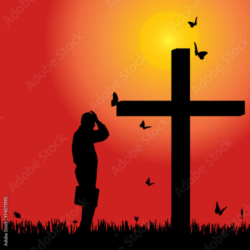 Vector silhouette  of man.