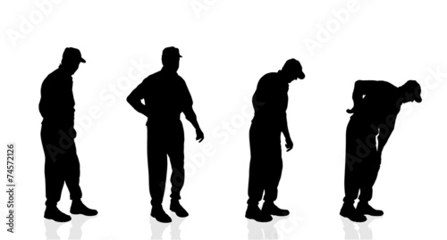 Vector silhouette  of old man.