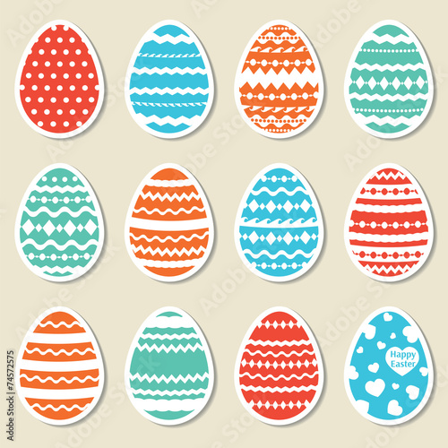 Easter eggs icons. © olgash_i
