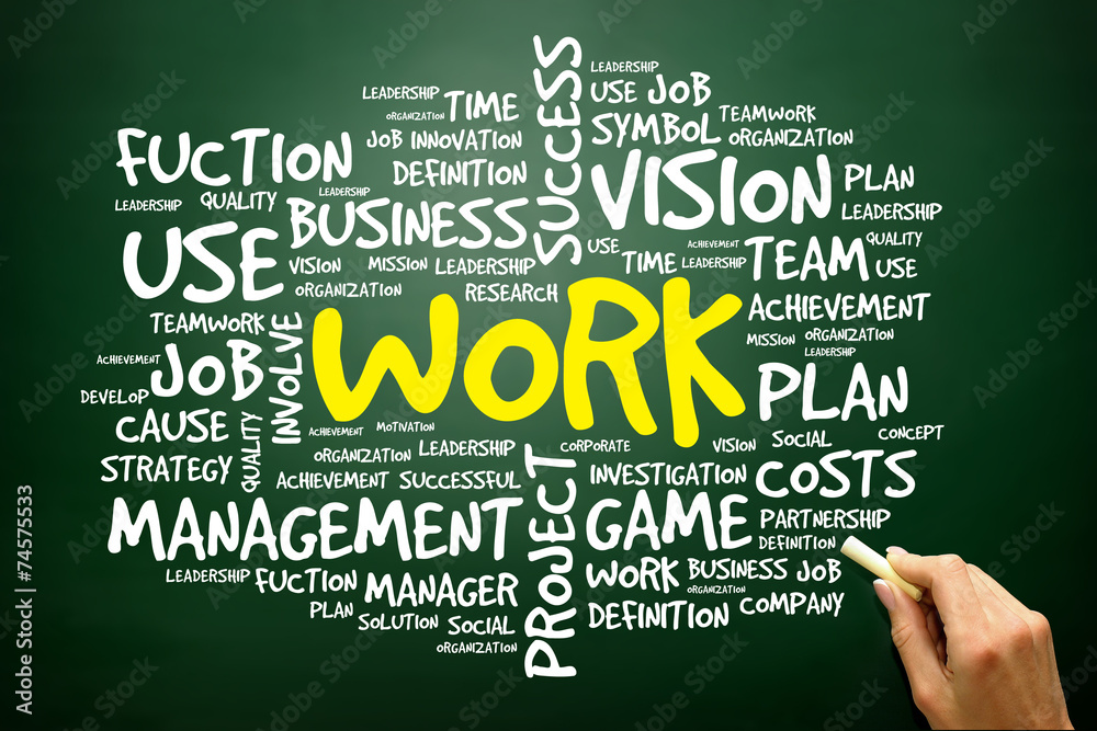 Word cloud of WORK related items, business concept Word cloud of WORK related items, business concept