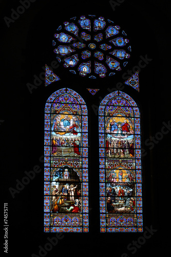 Vitrail de l'église sacré coeur, Douarnenez, Bretagne, Finistère