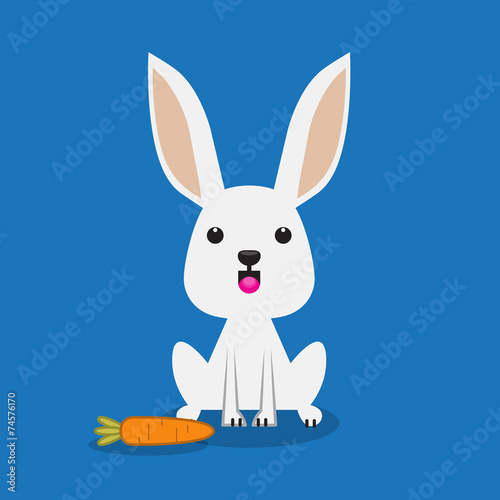 Cute rabbit with carrot