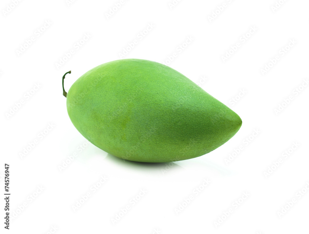 Obraz premium raw mango with stem on white