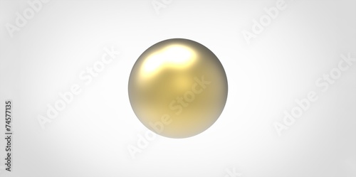 Gold glossy ball sphere isolated on white background