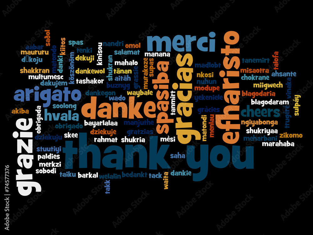 Conceptual thank you word cloud